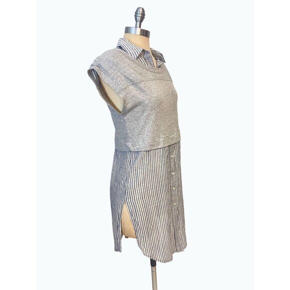 Anthropologie Postmark Gray Londra Layered Tunic Top XS - Picture 3 of 5